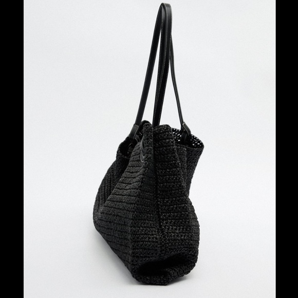 ❗️Last❗️Zara Black Woven Shopper Bag - Picture 4 of 8